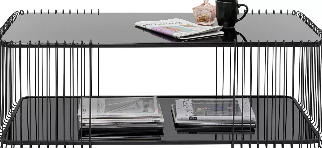 Table Basse Design Double Niveau KARE Design - Structure Métallique Contemporaine en Noir Élégant - Dimensions 120 x 60 cm