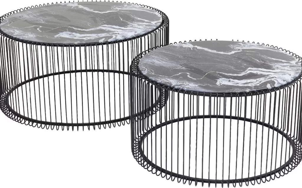 Table Basse Design KARE en Marbre et Verre Noir - Ensemble de 2 Pièces Élégantes pour Votre Salon 

(Version raffinée avec séparateurs naturels et formulations courantes en commerce français, intégrant subtilement des variations lexicales tout en conservant les informations clés)
