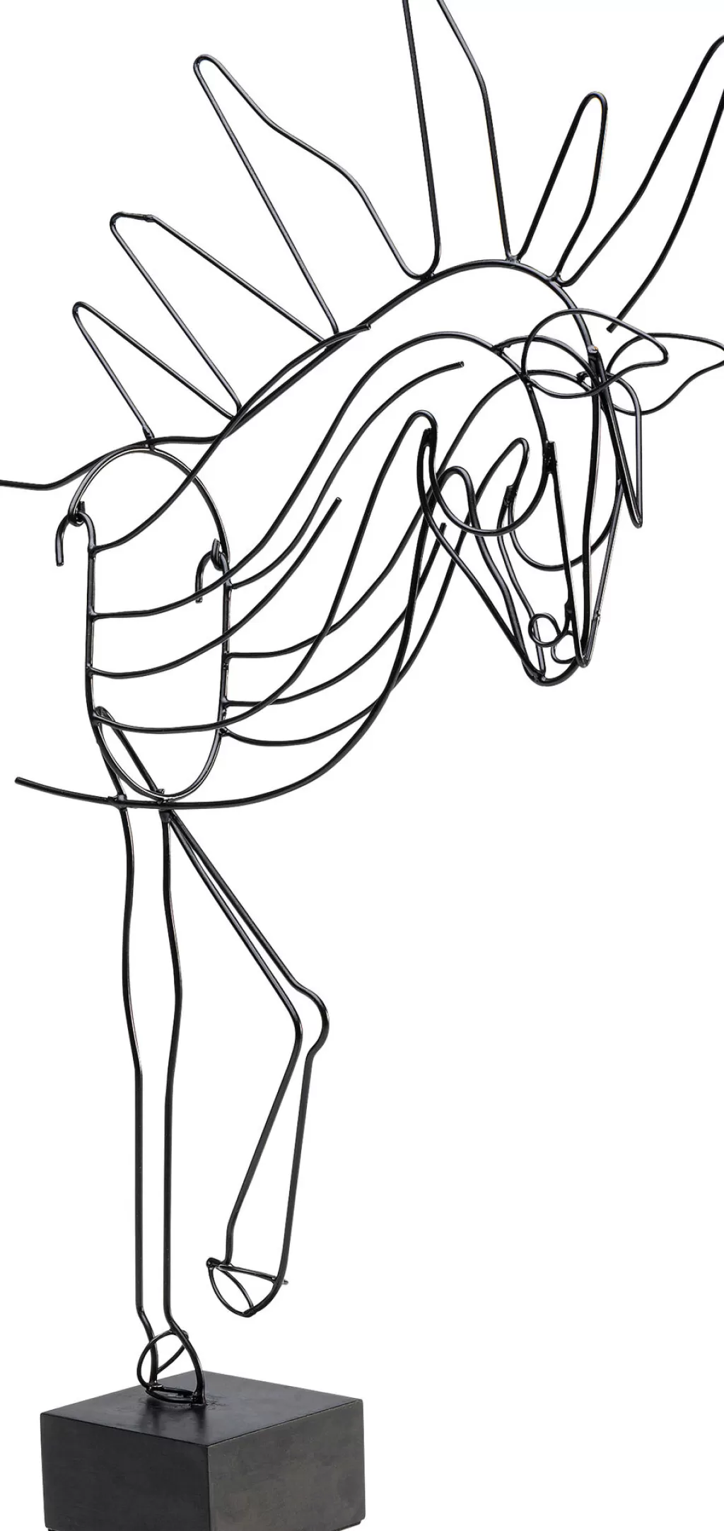 Décor Mural Cheval en Fil Métallique - Sculpture Élégante 51cm par KARE Design pour Intérieur Contemporain