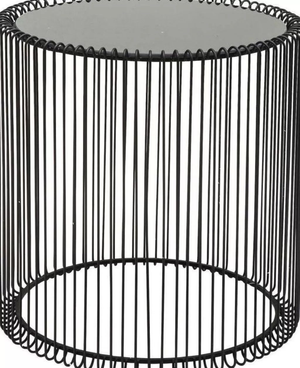 KARE Design : Table d'appoint moderne Wire, Noir - Diamètre 44 cm - Lot de 2, design sobre et intemporel