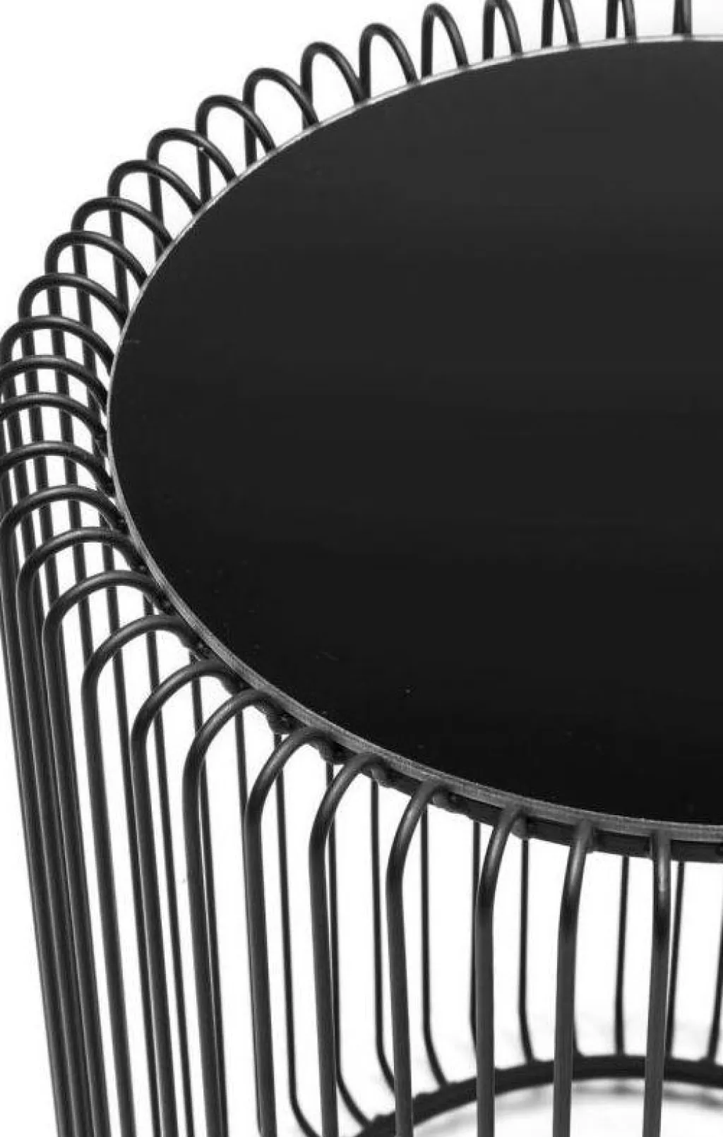 KARE Design : Table d'appoint moderne Wire, Noir - Diamètre 44 cm - Lot de 2, design sobre et intemporel