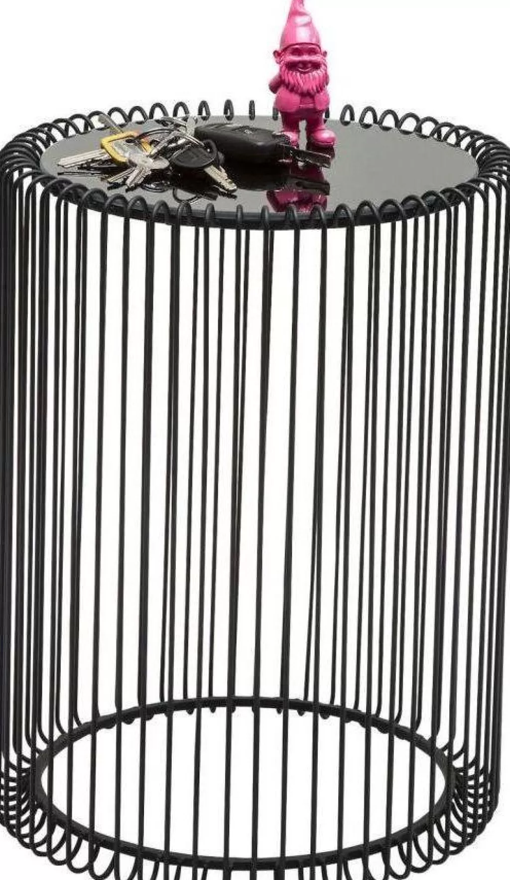 KARE Design : Table d'appoint moderne Wire, Noir - Diamètre 44 cm - Lot de 2, design sobre et intemporel