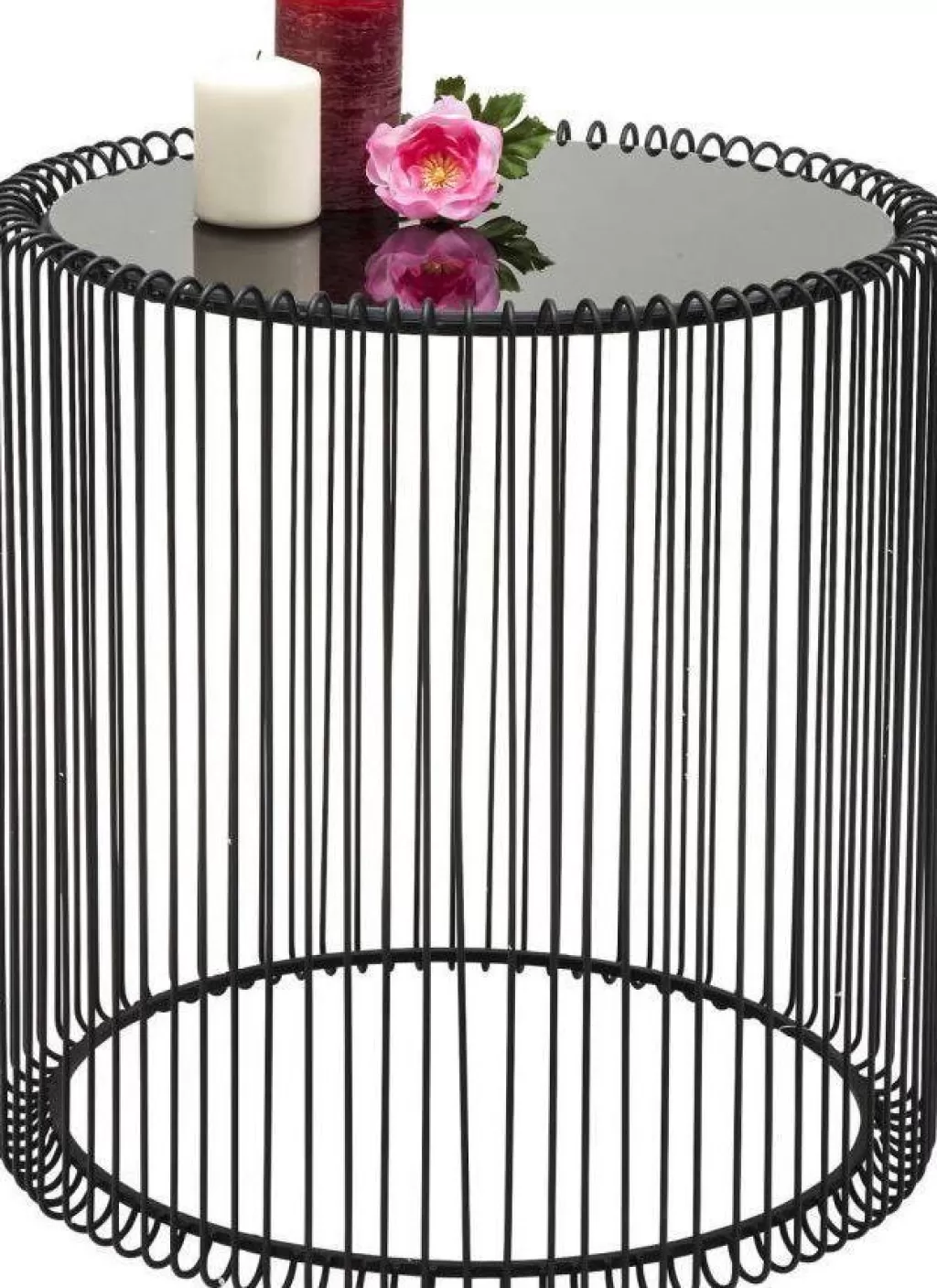 KARE Design : Table d'appoint moderne Wire, Noir - Diamètre 44 cm - Lot de 2, design sobre et intemporel