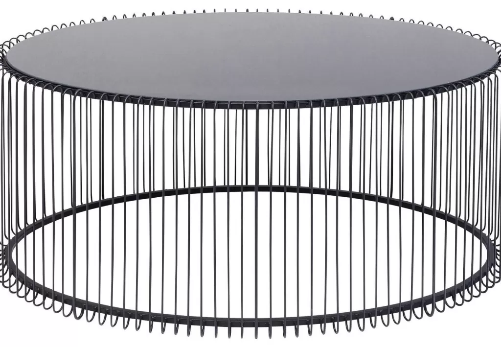 Table basse contemporaine Wire Uno par KARE Design - Plateau rectangulaire noir 90x60 cm