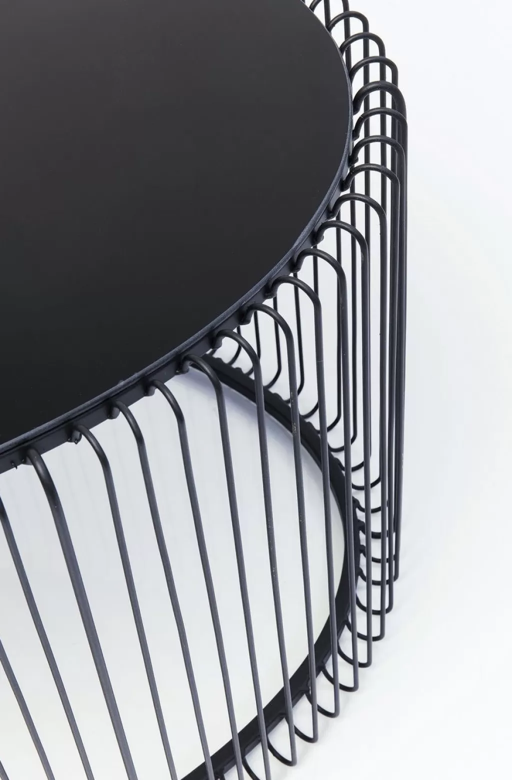 Table basse contemporaine Wire Uno par KARE Design - Plateau rectangulaire noir 90x60 cm