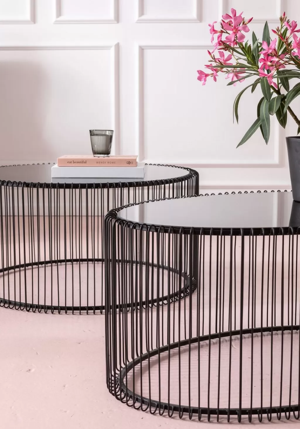Table basse contemporaine Wire Uno par KARE Design - Plateau rectangulaire noir 90x60 cm