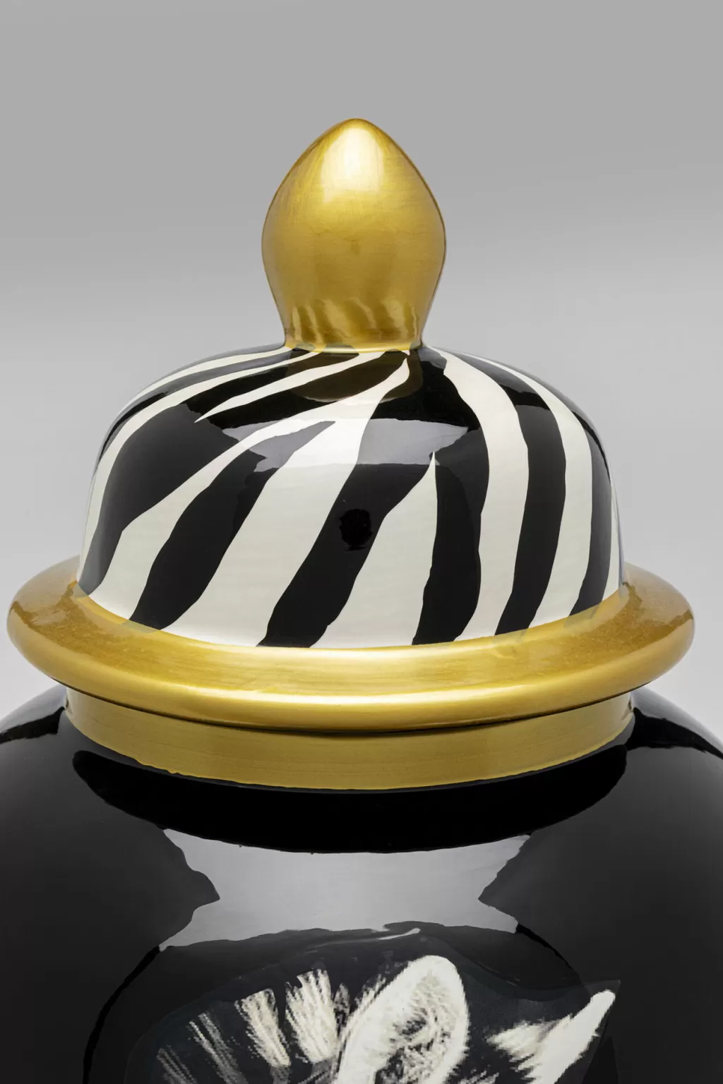 Pot de Stockage Moderne avec Motif Visage Zébré - Design Graphique et Fonctionnel - 38 cm par KARE