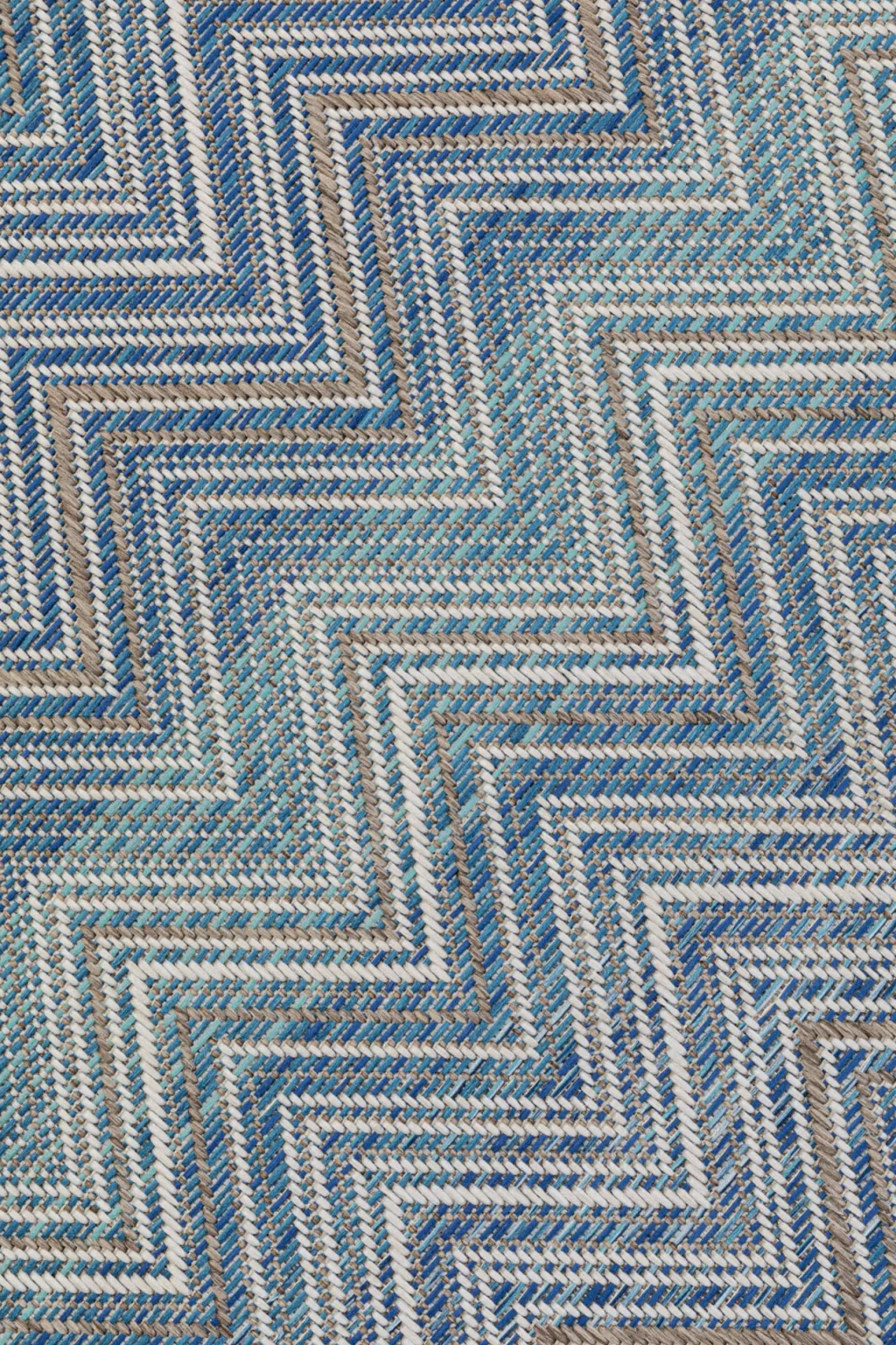 Tapis Ziglag Bleu Résistant pour Terrasse et Jardin - Moderne 230 cm x 330 cm - Collection KARE Design 

(：、
